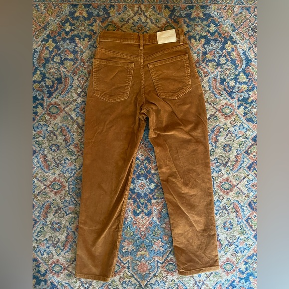 Everlane Baby Cord Cheeky Crop Brown Corduroy - waist size 24 - Picture 2 of 10